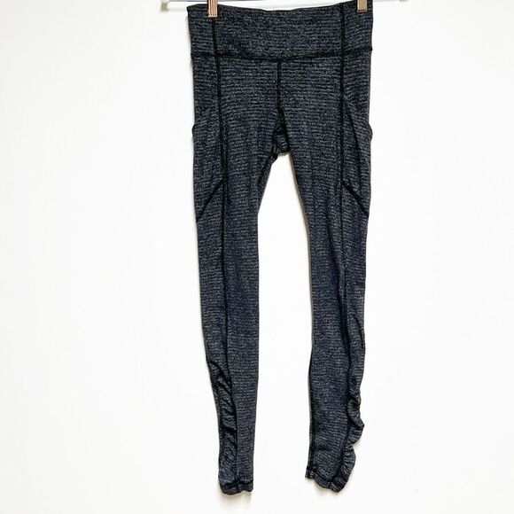 LULULEMON Still Mind Tight *28" Interlink Ice Grey Black Size 4 - Picture 1 of 6
